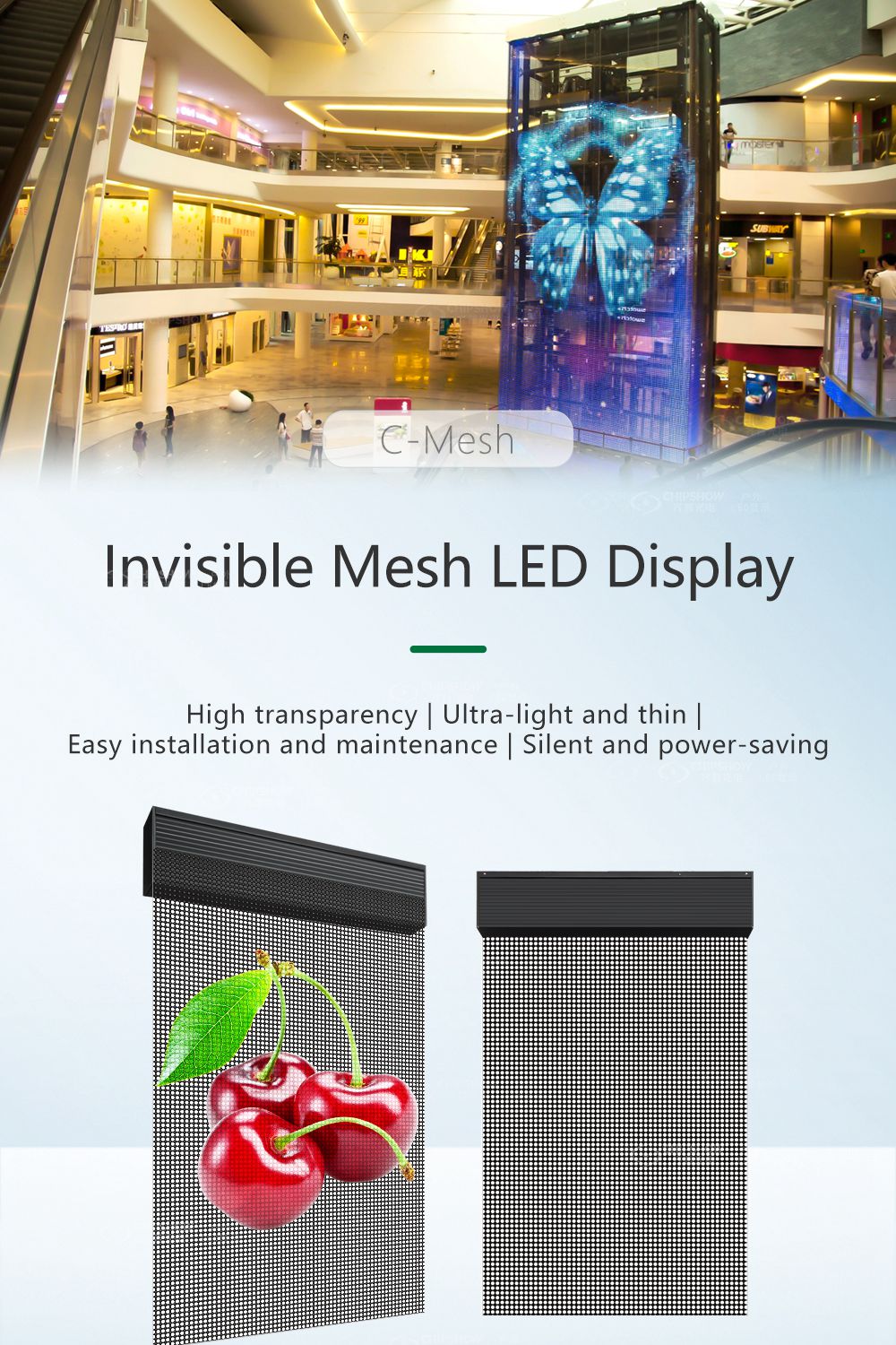transparent LED mesh screen