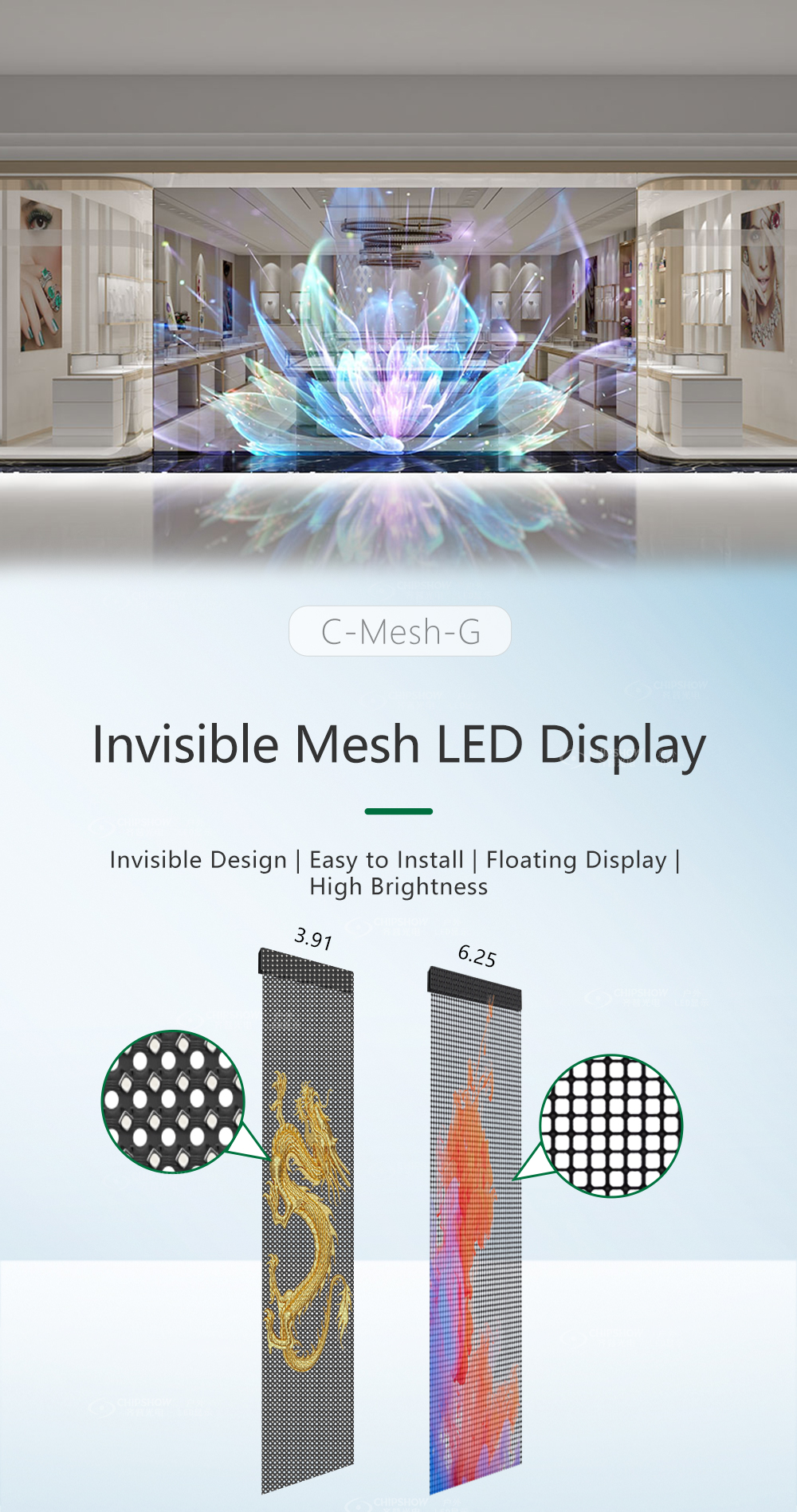transparent LED mesh screen
