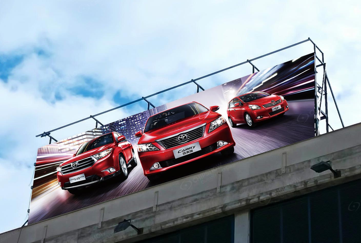 P10 outdoor LED advertising screen on the Spanish coast